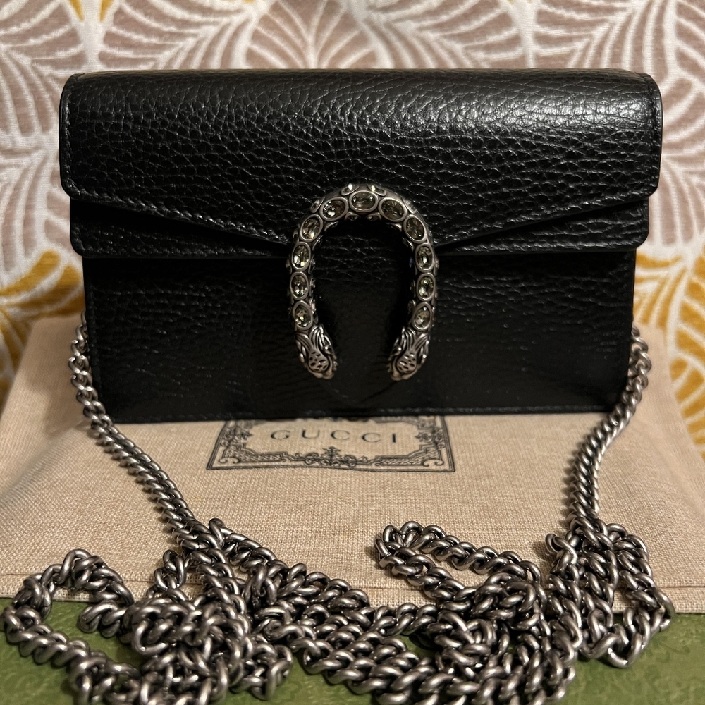 GUCCI dionysius leather super mini shoulder bag in chain